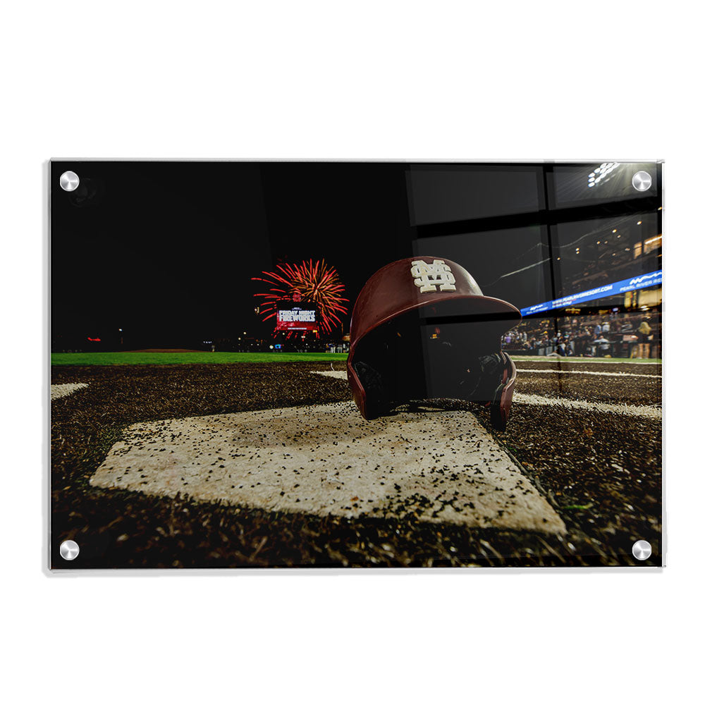 Mississippi State Bulldogs - MSU Baseball Fireworks - College Wall Art #Canvas