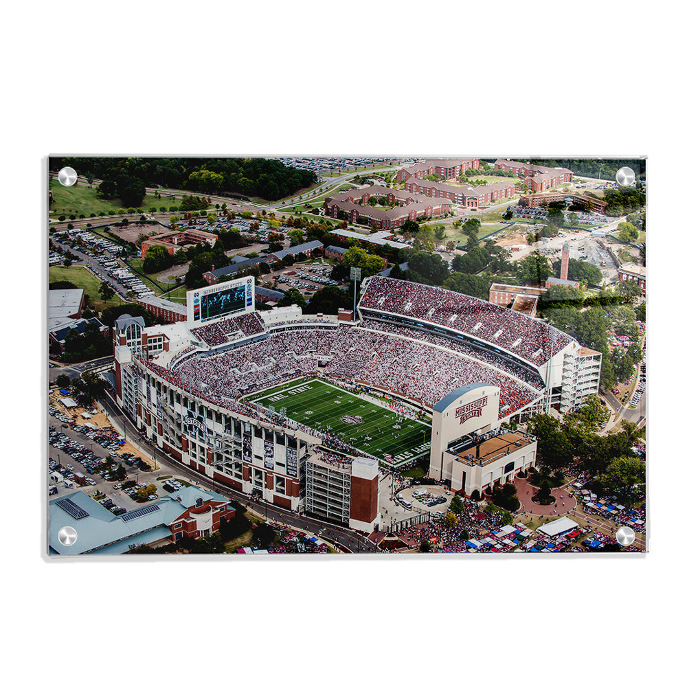 Mississippi State Bulldogs - Aerial Davis Wade Stadium - College Wall Art #Canvas