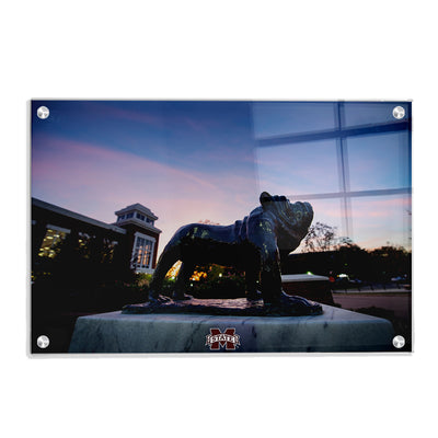 Mississippi State Bulldogs - Bully Statue Colvard Union Sunset - College Wall Art #Acrylic
