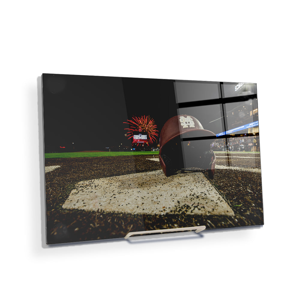 Mississippi State Bulldogs - MSU Baseball Fireworks - College Wall Art #Canvas