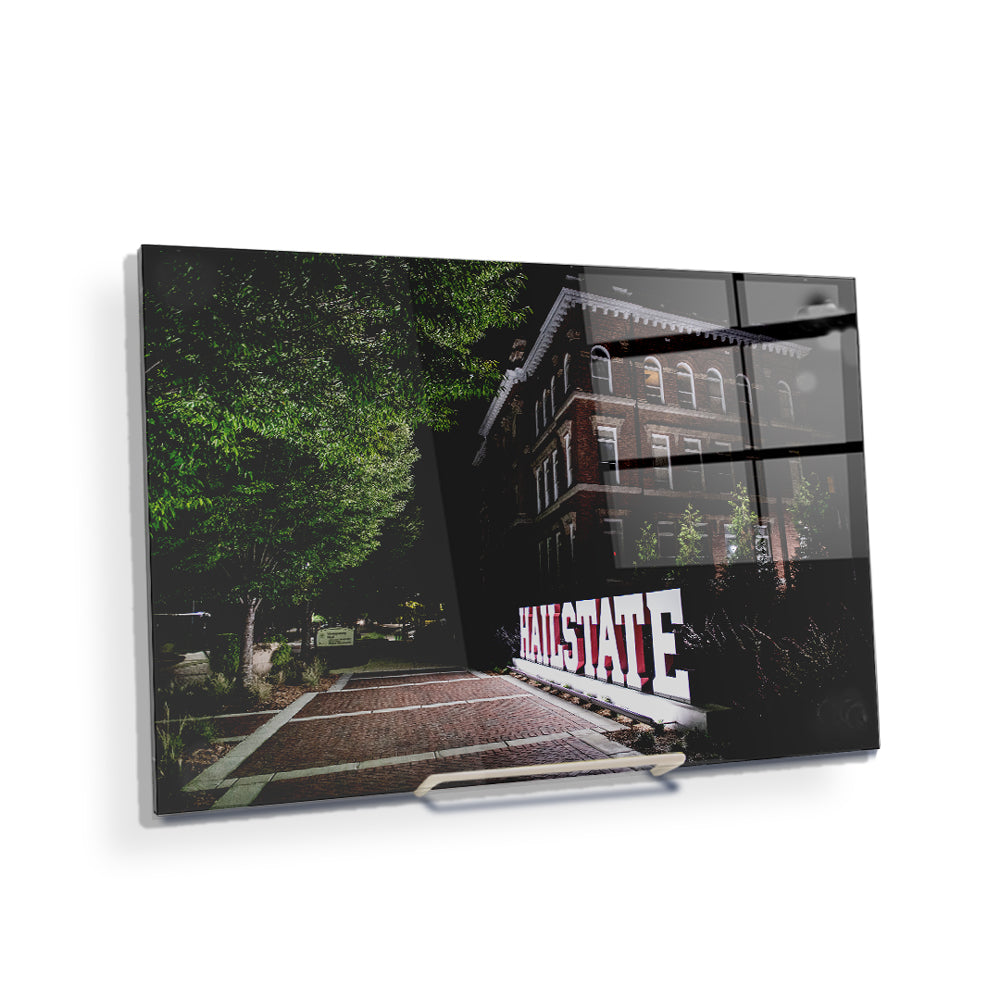 Mississippi State Bulldogs - Hail State Plaza at Night - College Wall Art #Canvas