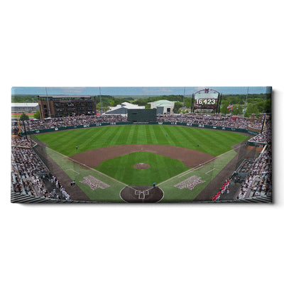 Mississippi State Bulldogs - NCAA Baseball Attendance Record Mississippi State Panoramic - College Wall Art #Canvas