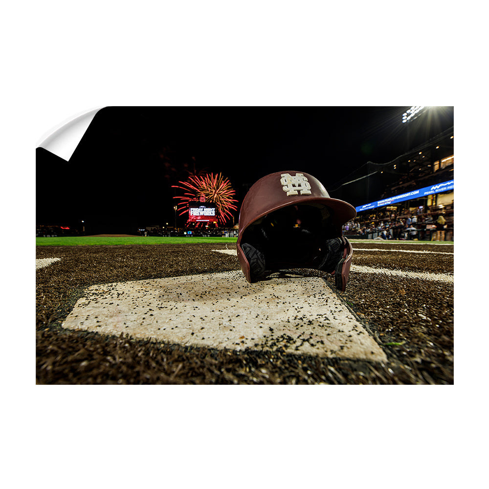 Mississippi State Bulldogs - MSU Baseball Fireworks - College Wall Art #Canvas