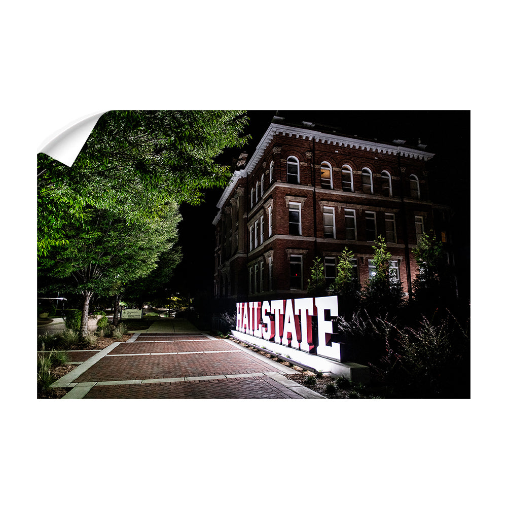 Mississippi State Bulldogs - Hail State Plaza at Night - College Wall Art #Canvas
