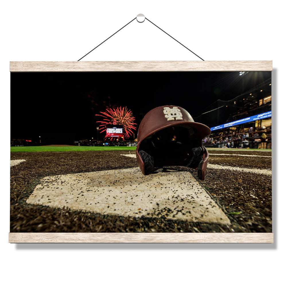 Mississippi State Bulldogs - MSU Baseball Fireworks - College Wall Art #Canvas