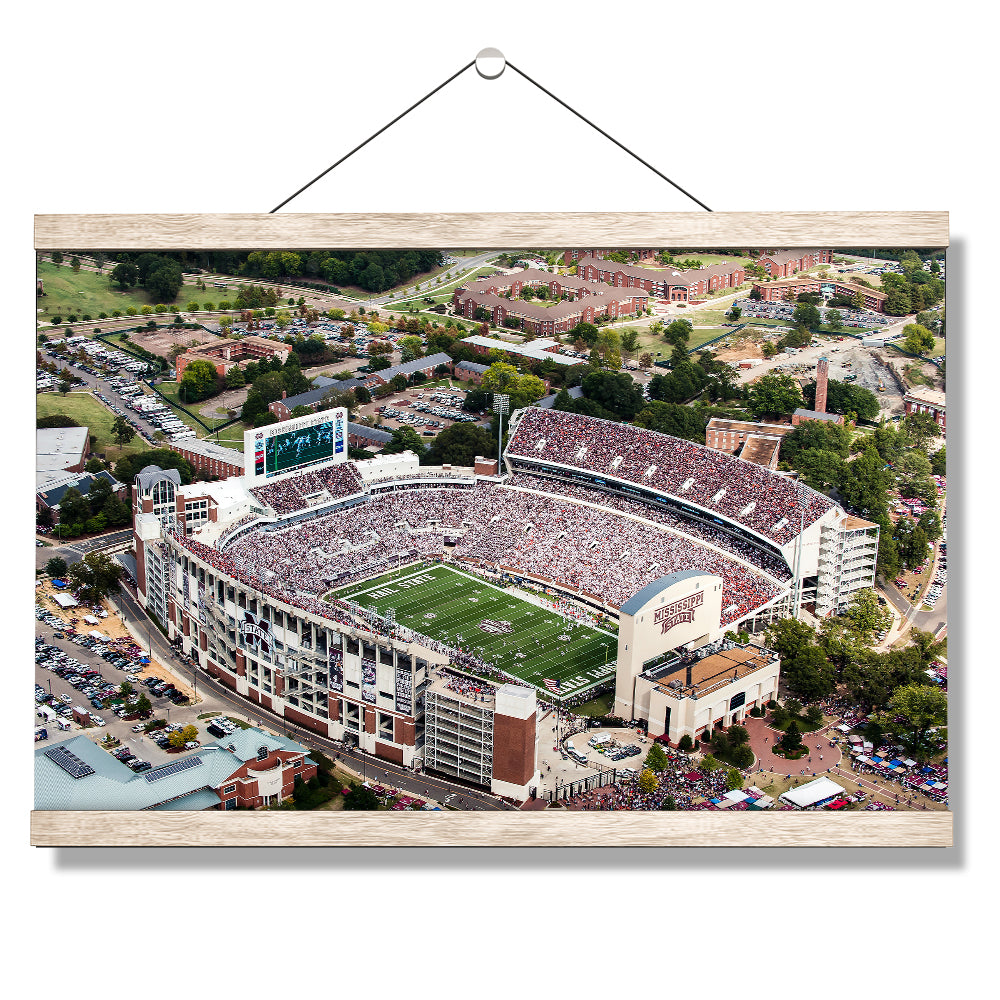 Mississippi State Bulldogs - Aerial Davis Wade Stadium - College Wall Art #Canvas
