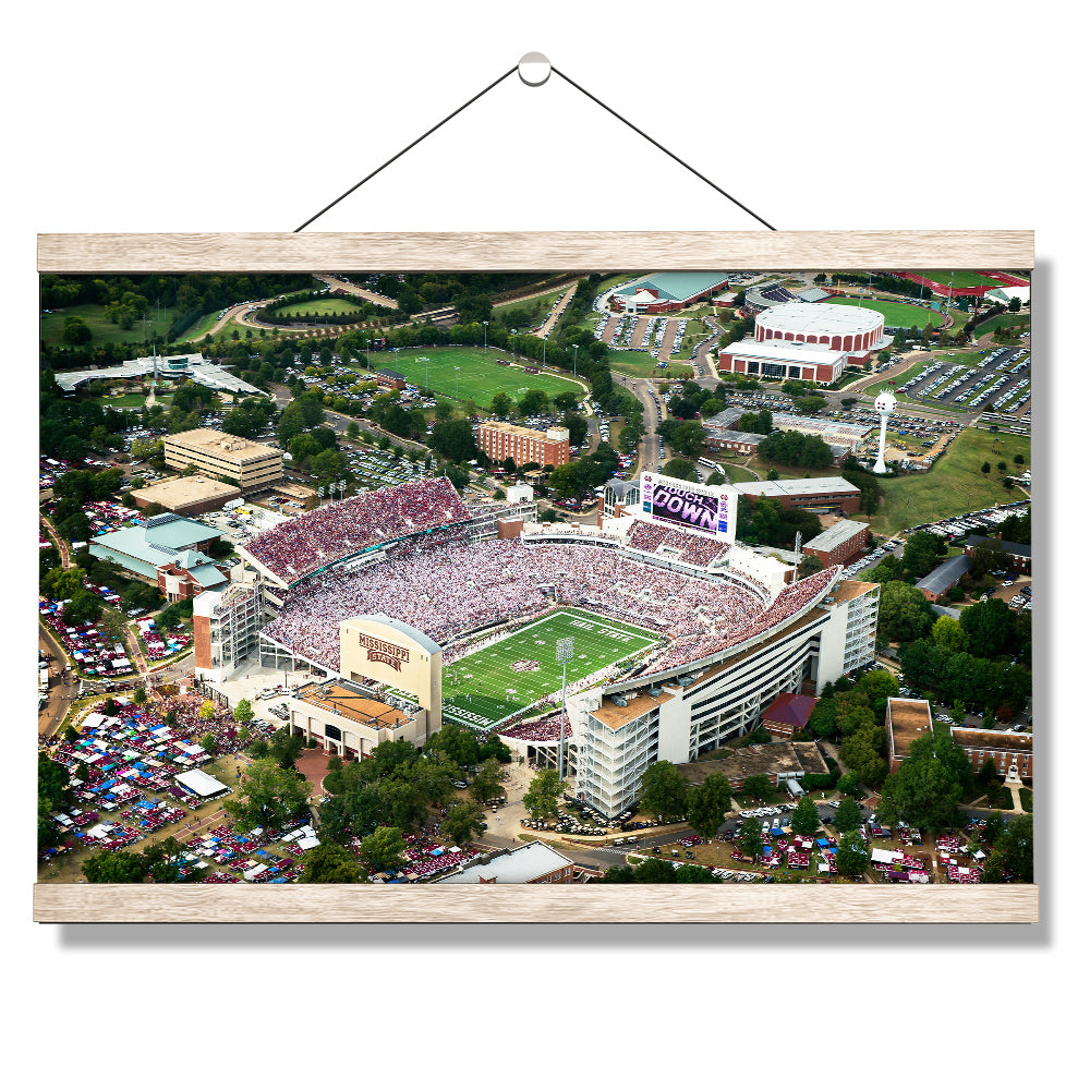 Mississippi State Bulldogs - Touchdown Aerial Davis Wade Stadium - College Wall Art #Canvas