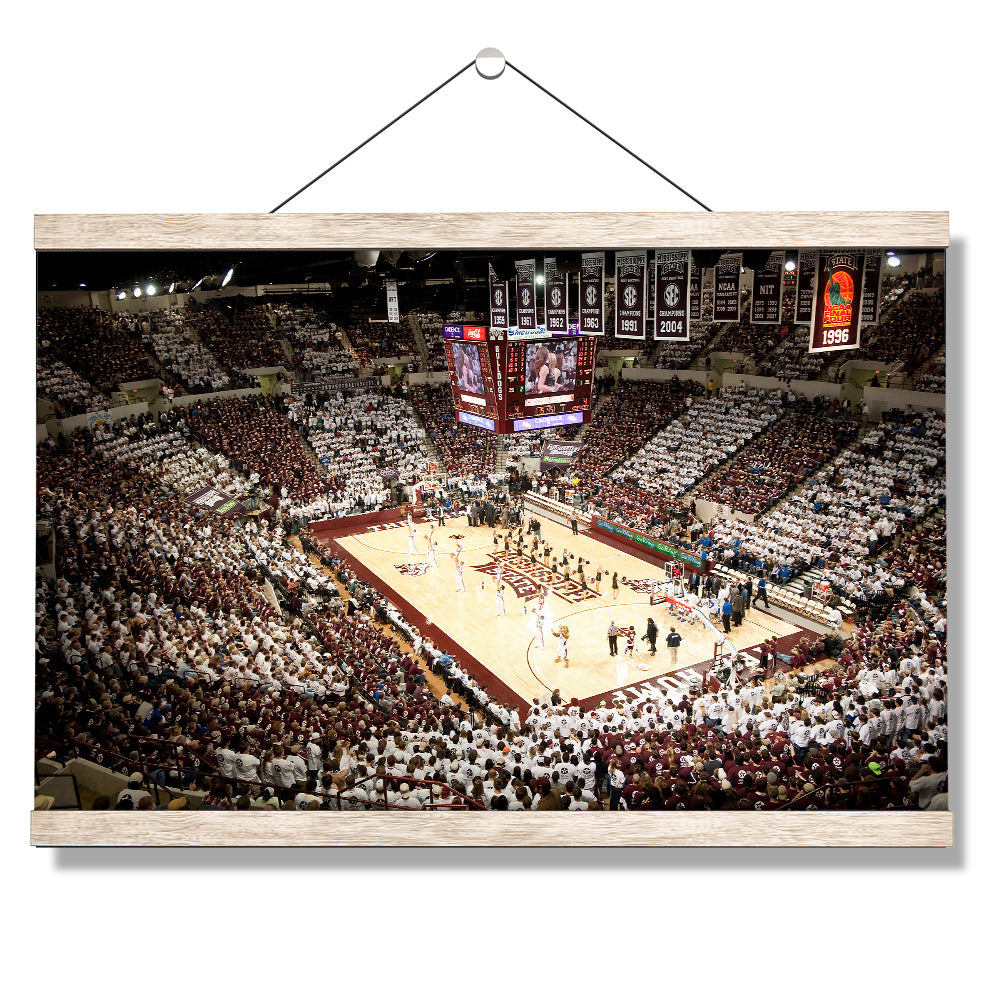 Mississippi State Bulldogs - Basketball Maroon & White Record Crowd - College Wall Art #Canvas