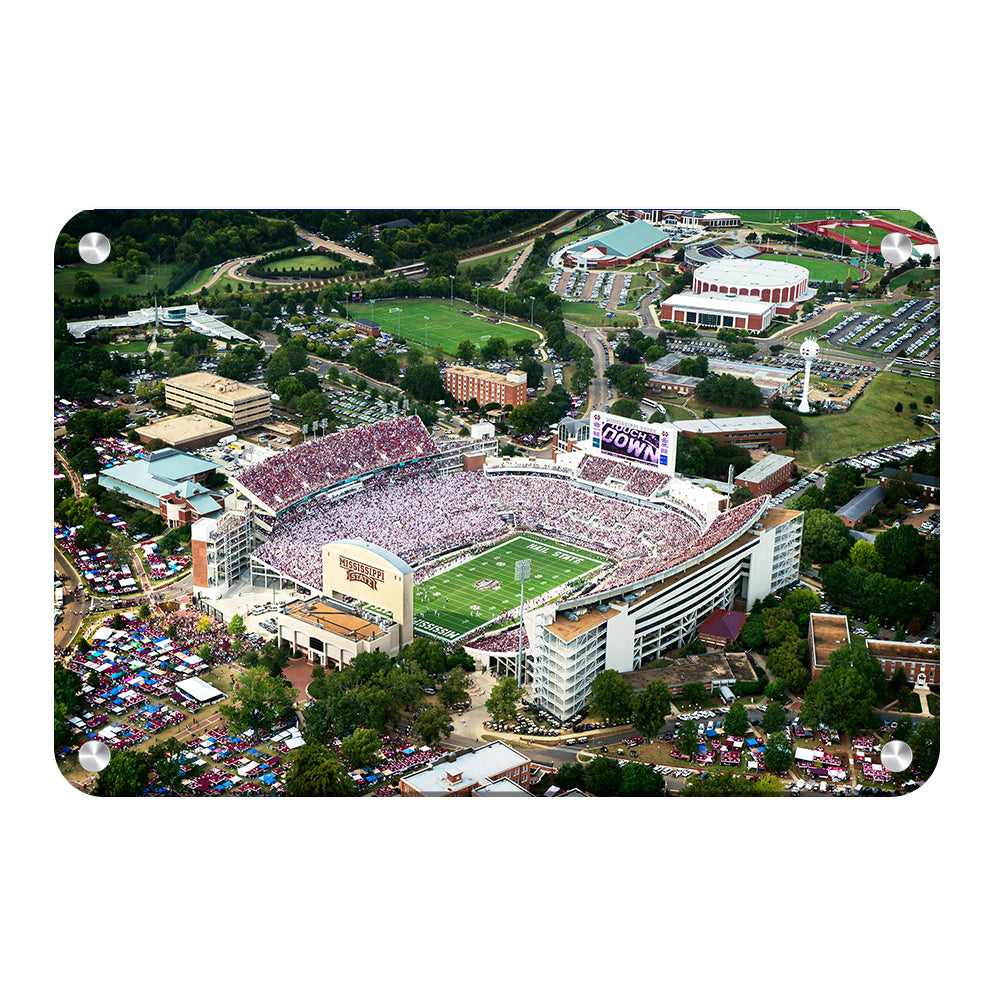 Mississippi State Bulldogs - Touchdown Aerial Davis Wade Stadium - College Wall Art #Canvas
