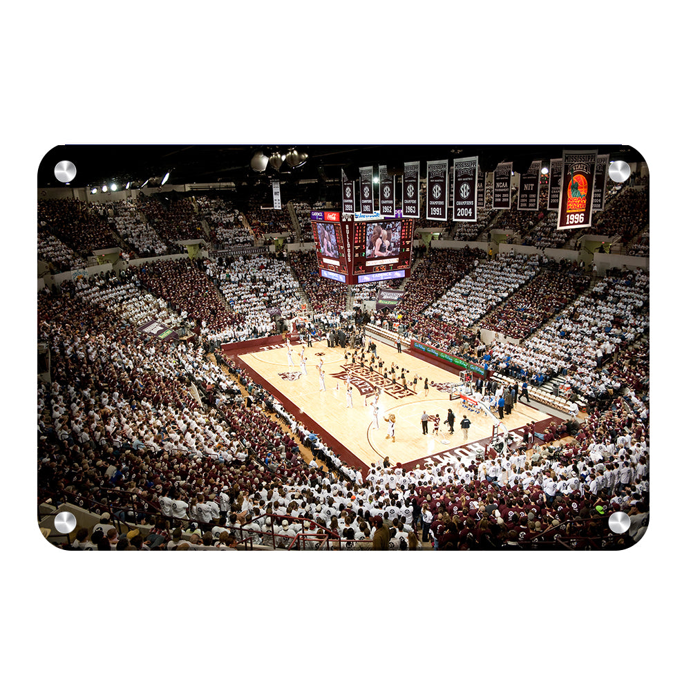 Mississippi State Bulldogs - Basketball Maroon & White Record Crowd - College Wall Art #Canvas