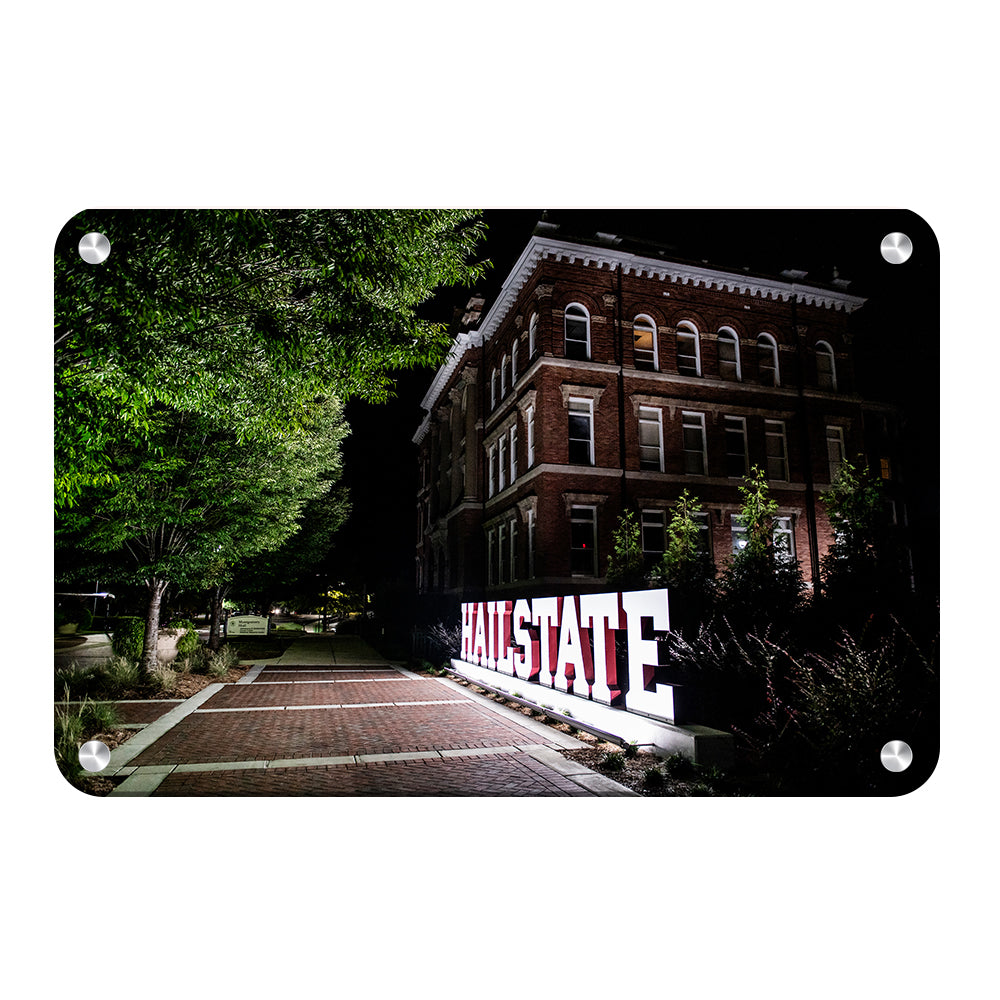 Mississippi State Bulldogs - Hail State Plaza at Night - College Wall Art #Canvas