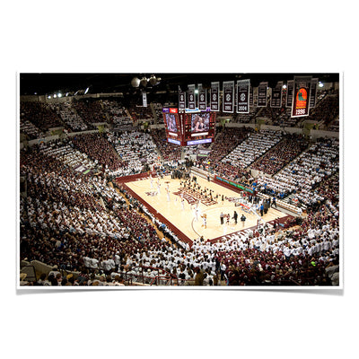 Mississippi State Bulldogs - Basketball Maroon & White Record Crowd - College Wall Art #Poster