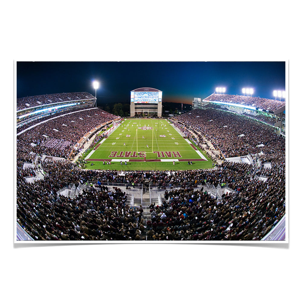 Mississippi State Bulldogs - Davis Wade Stadium Sunset - College Wall Art #Canvas