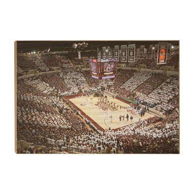Mississippi State Bulldogs - Basketball Maroon & White Record Crowd - College Wall Art #Wood
