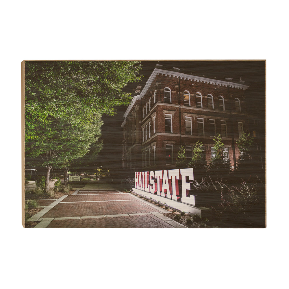 Mississippi State Bulldogs - Hail State Plaza at Night - College Wall Art #Canvas