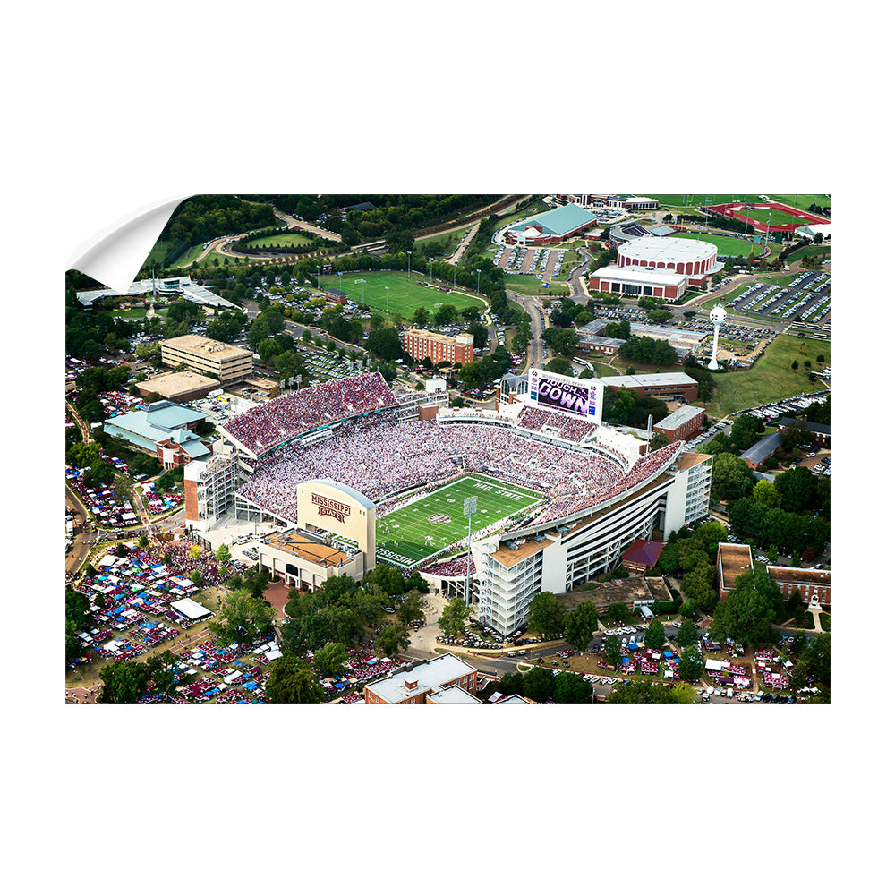 Mississippi State Bulldogs - Touchdown Aerial Davis Wade Stadium - College Wall Art #Canvas