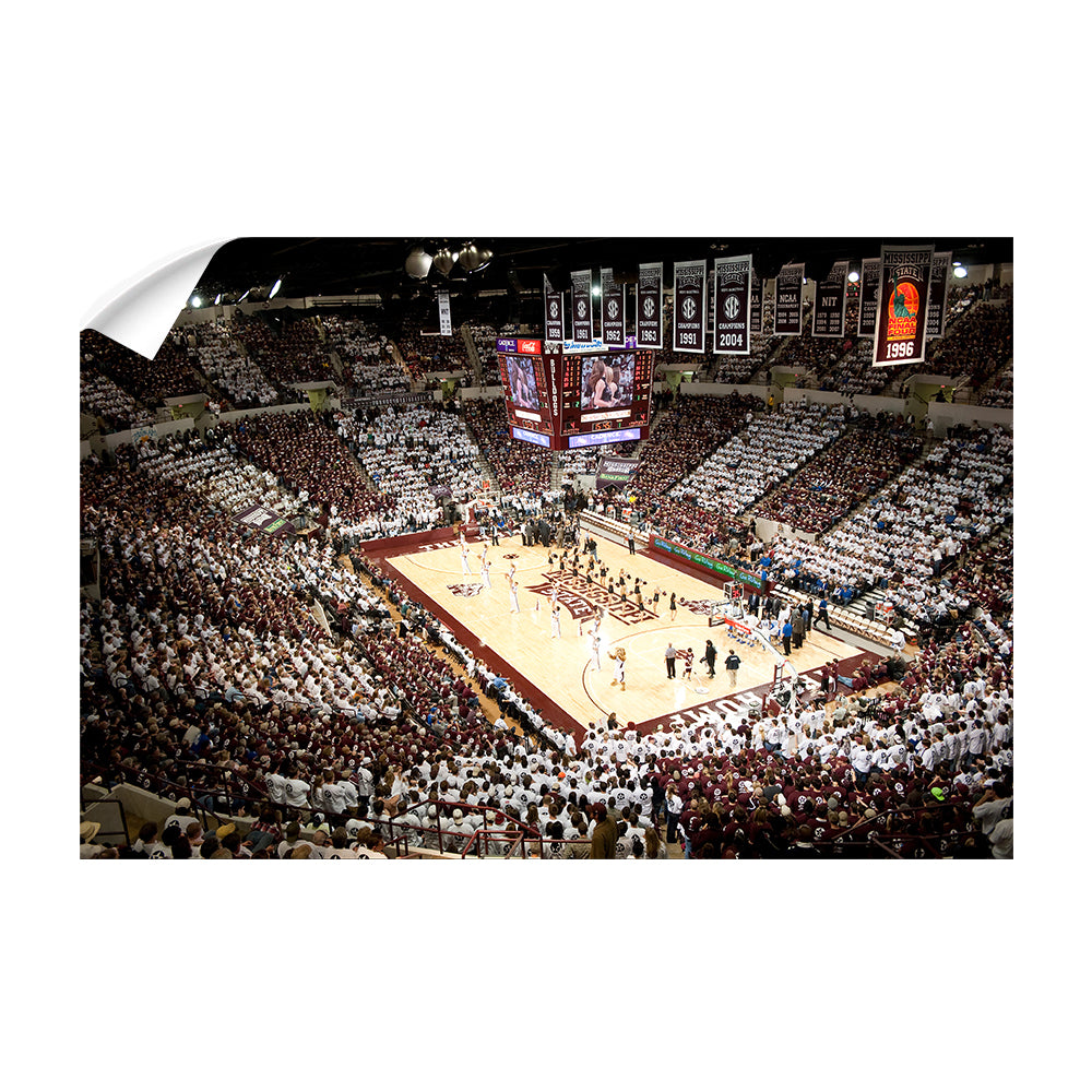 Mississippi State Bulldogs - Basketball Maroon & White Record Crowd - College Wall Art #Canvas