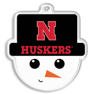 Nebraska Cornhuskers - Nebraska Snowman Head Double-Sided Ornament