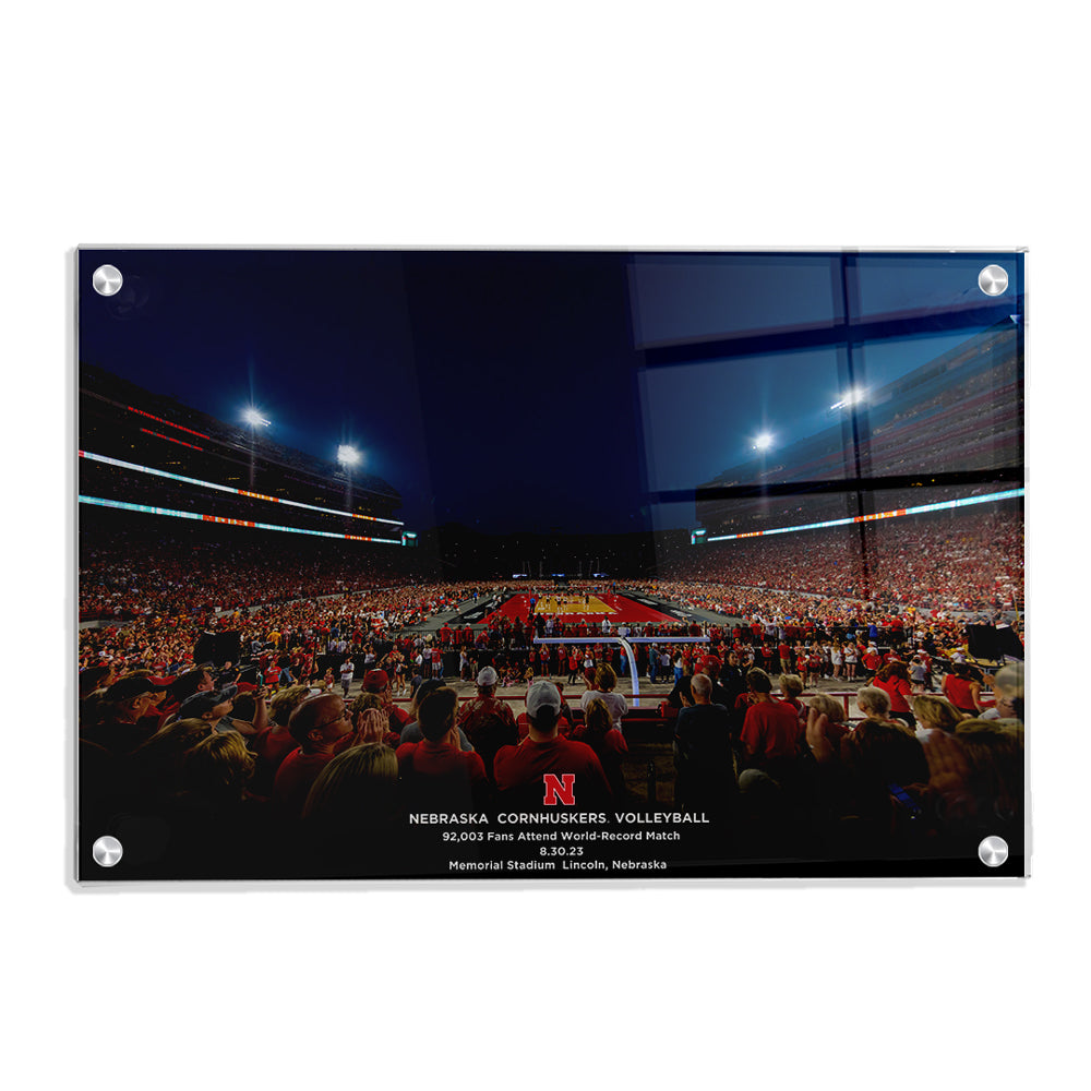 Nebraska Cornhuskers - Nebraska Cornhuskers Volleyball 92,003 World Record Match - College Wall Art #Canvas