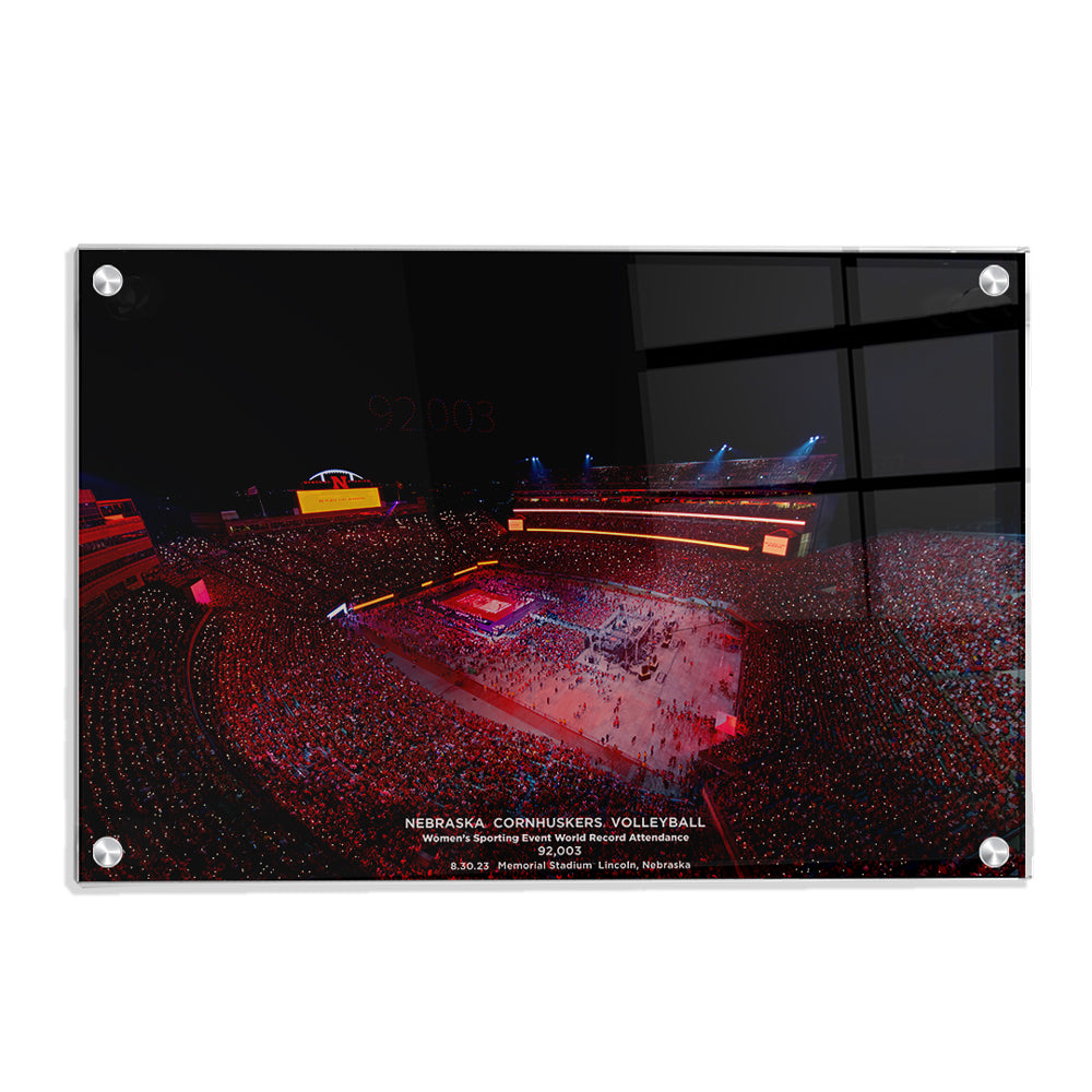 Nebraska Cornhuskers - Volleyball Day in Nebraska 92,003 -  College Wall Art #Canvas