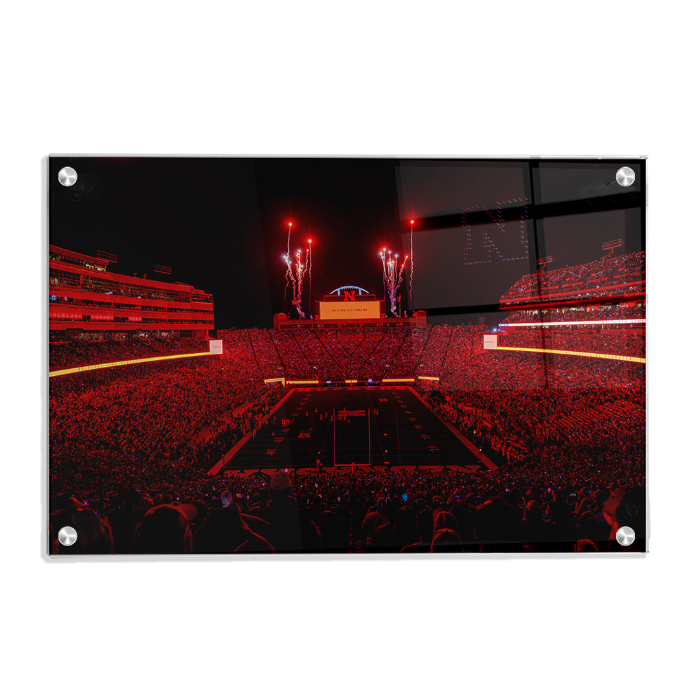 Nebraska Cornhuskers - Saturday Night in Nebraska's Memorial Stadium - College Wall Art #Canvas