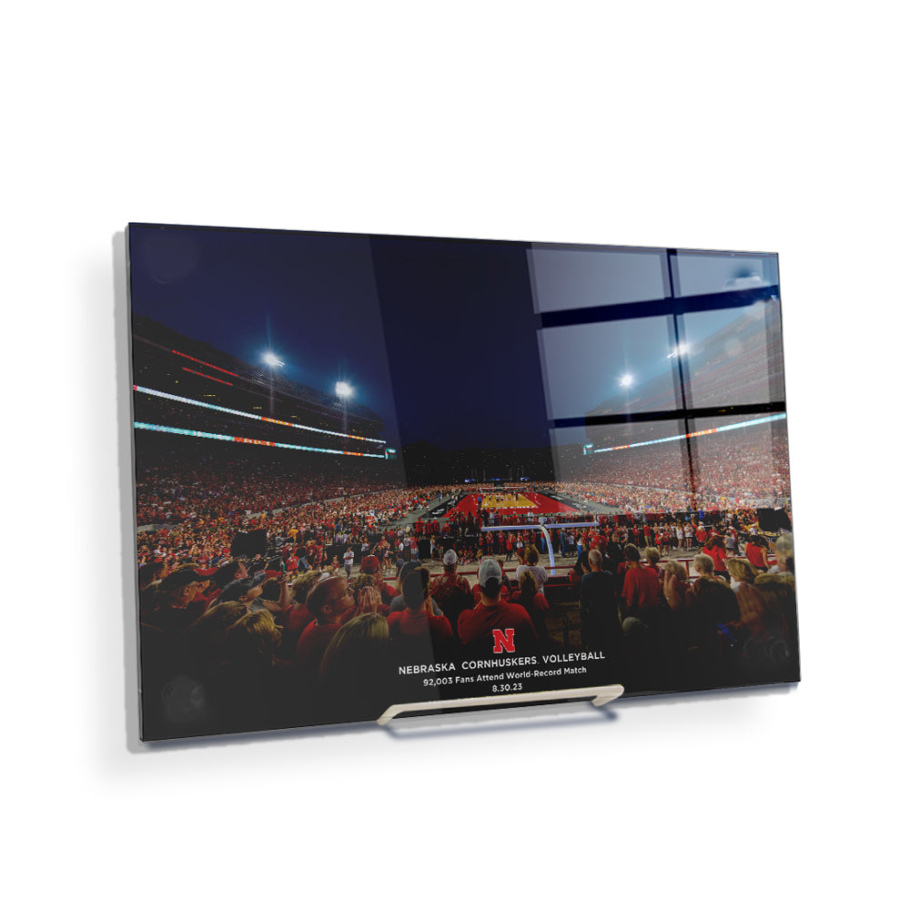 Nebraska Cornhuskers - Nebraska Cornhuskers Volleyball 92,003 World Record Match - College Wall Art #Canvas