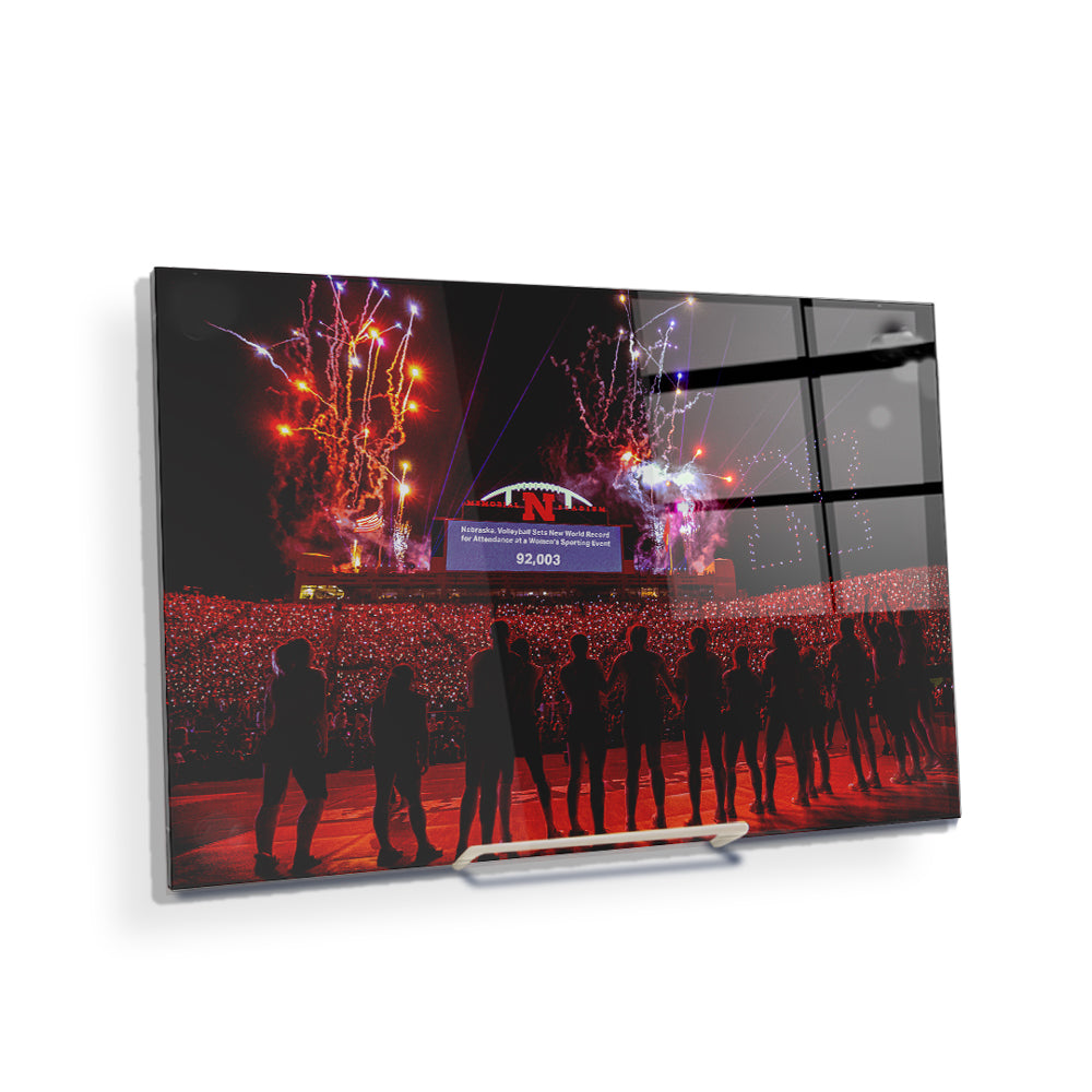 Nebraska Cornhuskers - Nebraska Volleyball Sets New World Record - College Wall Art #Canvas