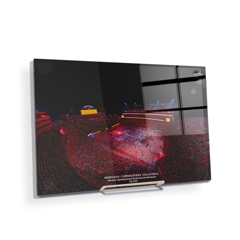 Nebraska Cornhuskers - Volleyball Day in Nebraska 92,003 -  College Wall Art #Canvas