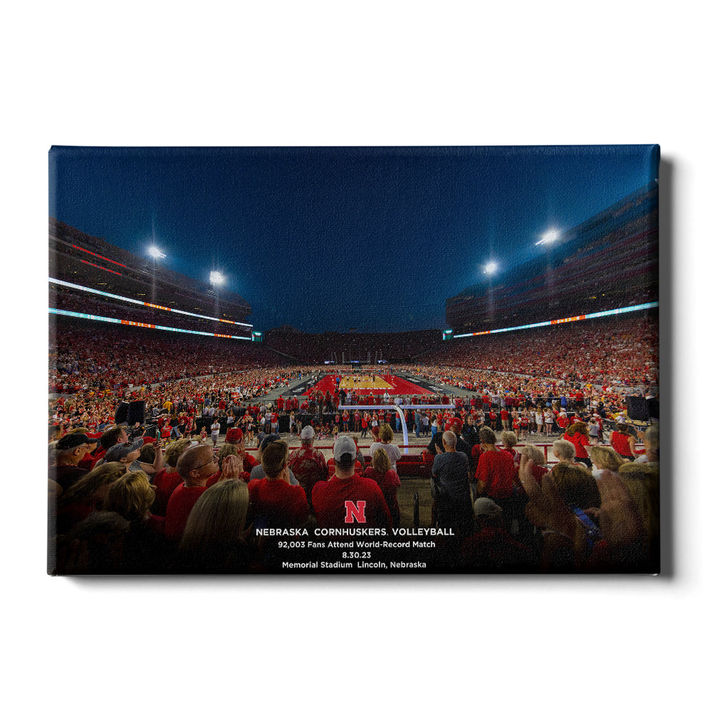 Nebraska Cornhuskers - Nebraska Cornhuskers Volleyball 92,003 World Record Match - College Wall Art #Canvas