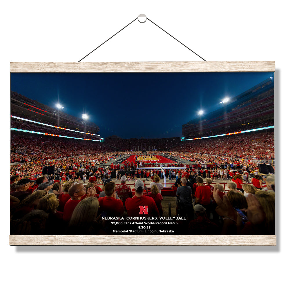 Nebraska Cornhuskers - Nebraska Cornhuskers Volleyball 92,003 World Record Match - College Wall Art #Canvas