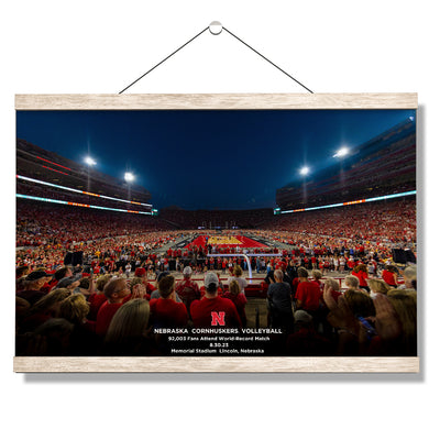 Nebraska Cornhuskers - Nebraska Cornhuskers Volleyball 92,003 World Record Match - College Wall Art #Hanging Canvas