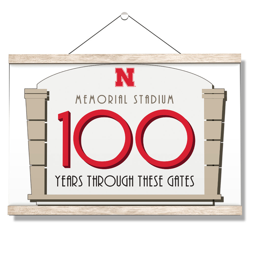Nebraska Cornhuskers - Memorial Stadium 100 Years Through These Gates - College Wall Art #Canvas
