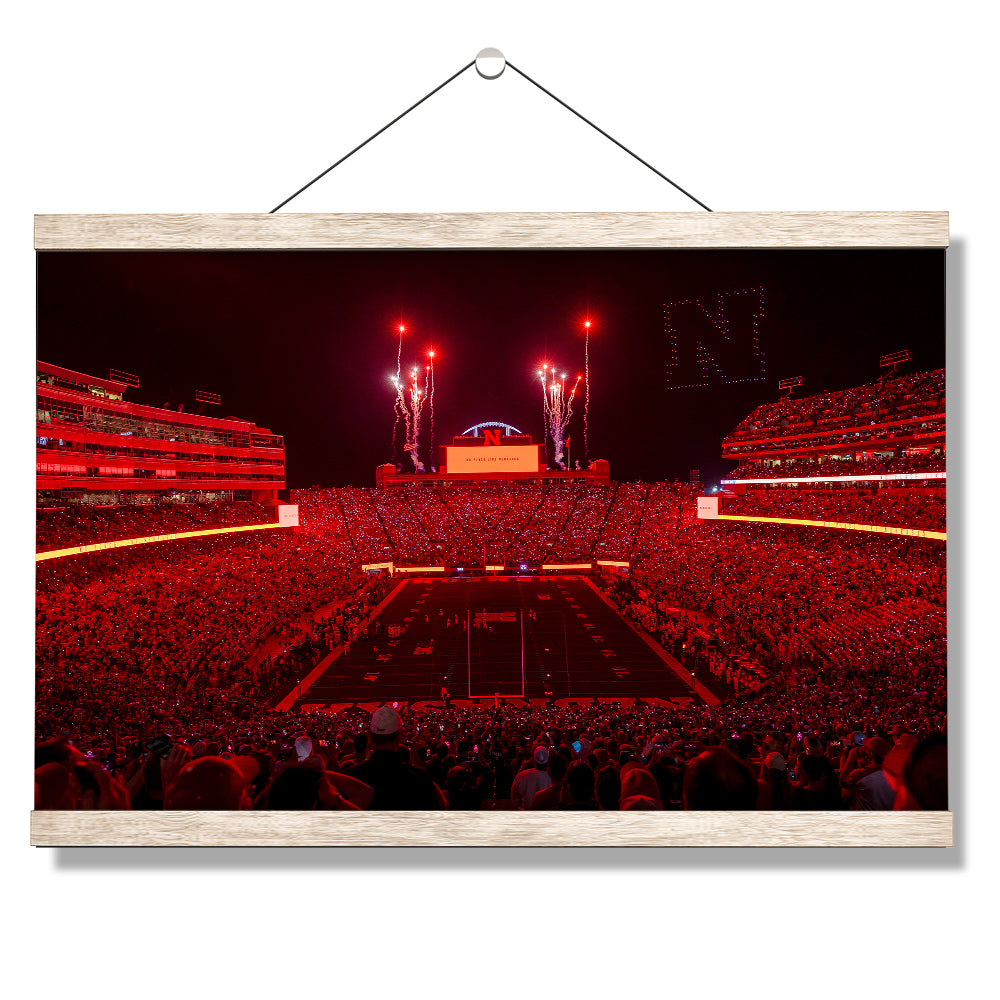 Nebraska Cornhuskers - Saturday Night in Nebraska's Memorial Stadium - College Wall Art #Canvas