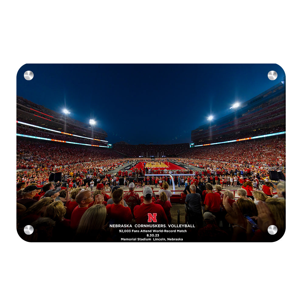 Nebraska Cornhuskers - Nebraska Cornhuskers Volleyball 92,003 World Record Match - College Wall Art #Canvas