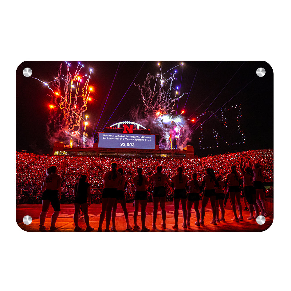 Nebraska Cornhuskers - Nebraska Volleyball Sets New World Record - College Wall Art #Canvas