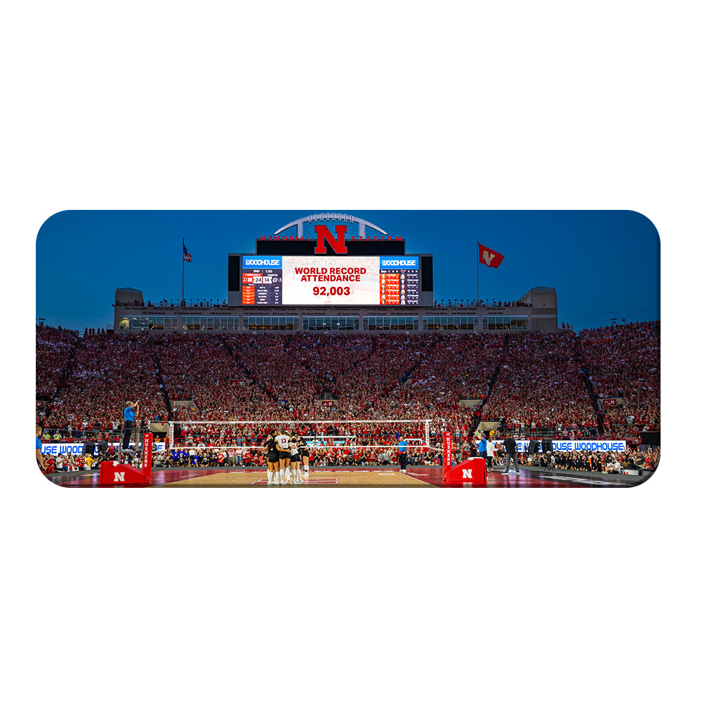 Nebraska Cornhuskers - Volleyball World Record Attendance Panoramic - College Wall Art #Canvas
