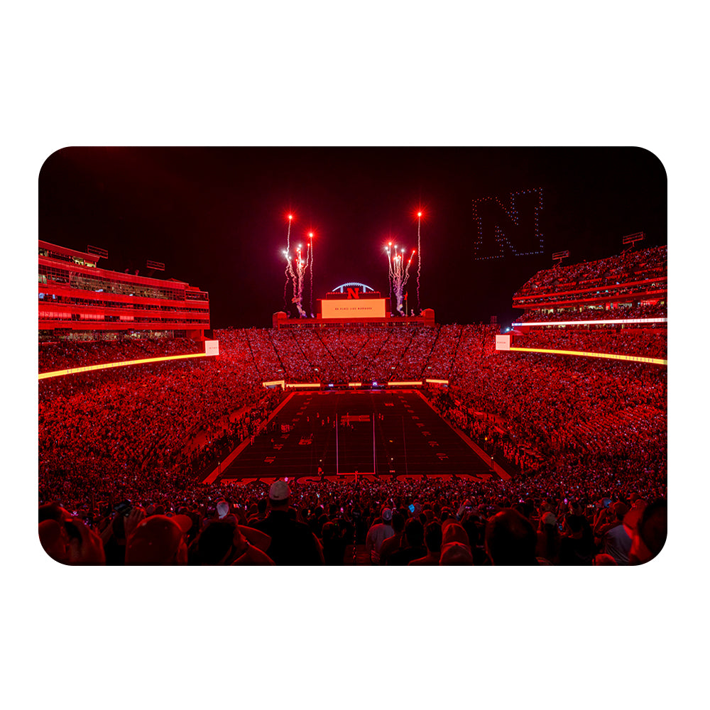 Nebraska Cornhuskers - Saturday Night in Nebraska's Memorial Stadium - College Wall Art #Canvas