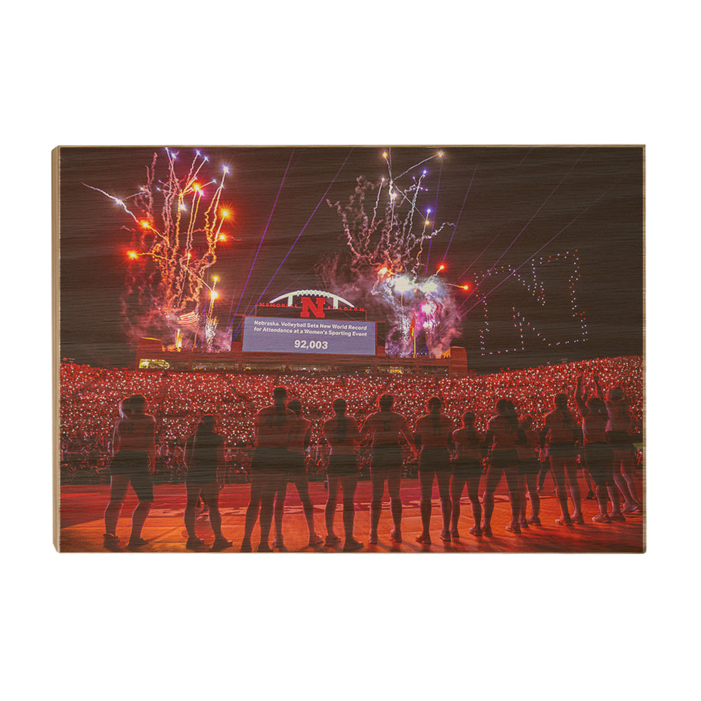 Nebraska Cornhuskers - Nebraska Volleyball Sets New World Record - College Wall Art #Canvas