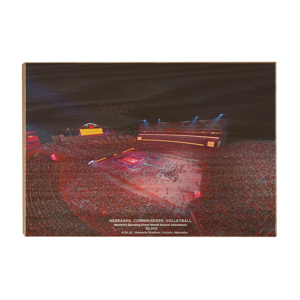 Nebraska Cornhuskers - Volleyball Day in Nebraska 92,003 -  College Wall Art #Canvas