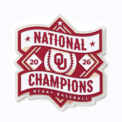 Oklahoma Sooners - Baseball National Champions Logo Single Layer Acrylic Dimensional Wall Art