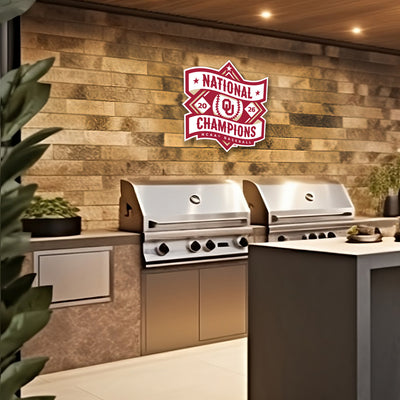 Oklahoma Sooners - Baseball National Champions Logo Single Layer Metal Dimensional Wall Art