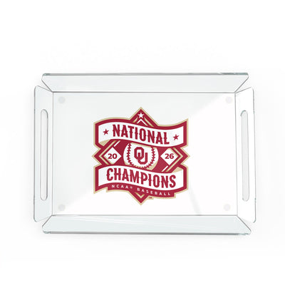 Oklahoma Sooners - Baseball National Champions Decorative Acrylic Serving Tray