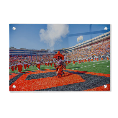 Oklahoma State Cowboys - Pistol Pete on the 50 - College Wall Art #Acrylic
