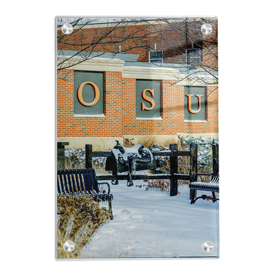 Oklahoma State Cowboys - Saddle in the Snow - College Wall Art #Acrylic