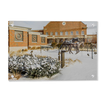Oklahoma State Cowboys - Student Union Snowfall - College Wall Art #Acrylic
