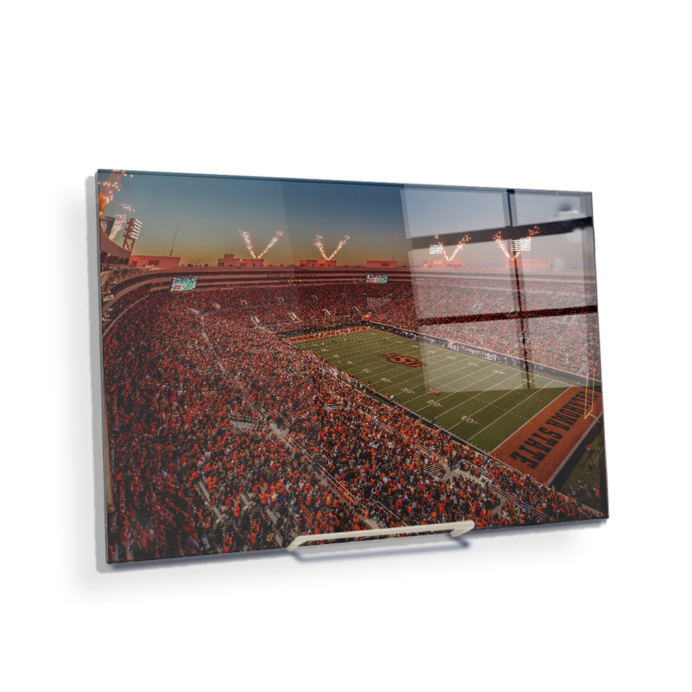 Oklahoma State Cowboys - Boone Pickens Stadium Sunset - College Wall Art #Canvas