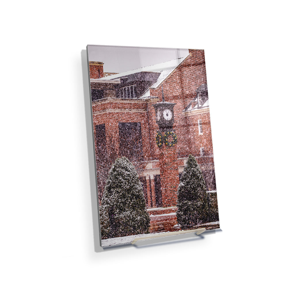 Oklahoma State Cowboys - Clock Tower Snow - College Wall Art #Canvas