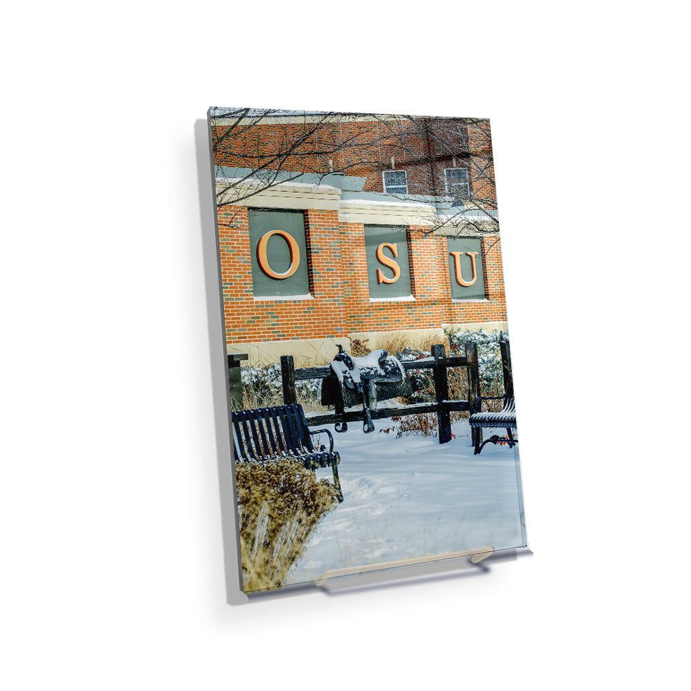 Oklahoma State Cowboys - Saddle in the Snow - College Wall Art #Canvas