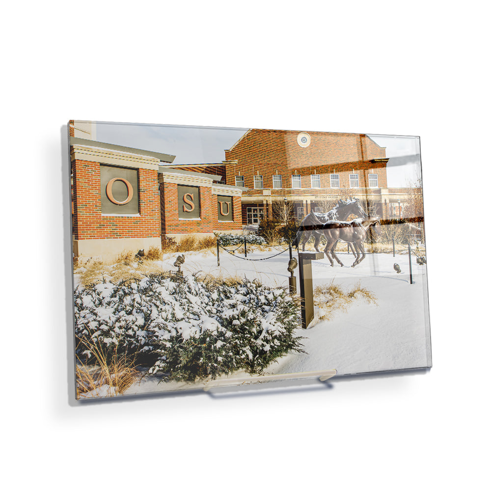 Oklahoma State Cowboys - Student Union Snowfall - College Wall Art #Canvas
