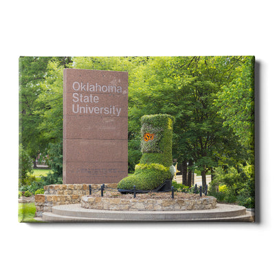 Oklahoma State Cowboys - OSU Boot Topiary - College Wall Art #Canvas